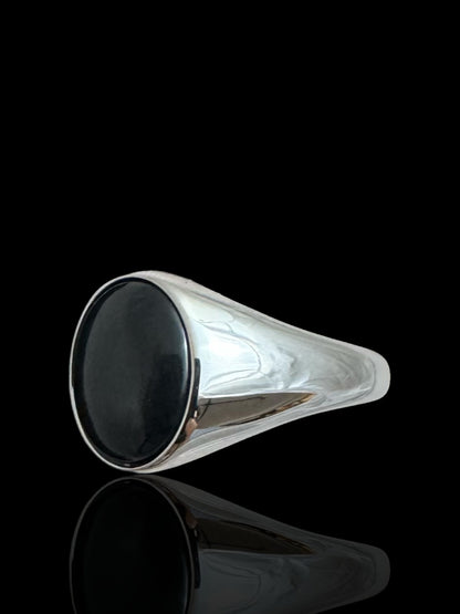 Sterling Silver Oval Black Onyx Ring