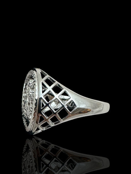 Sterling Silver St. George Coin Ring, 925 Silver Saint George Ring