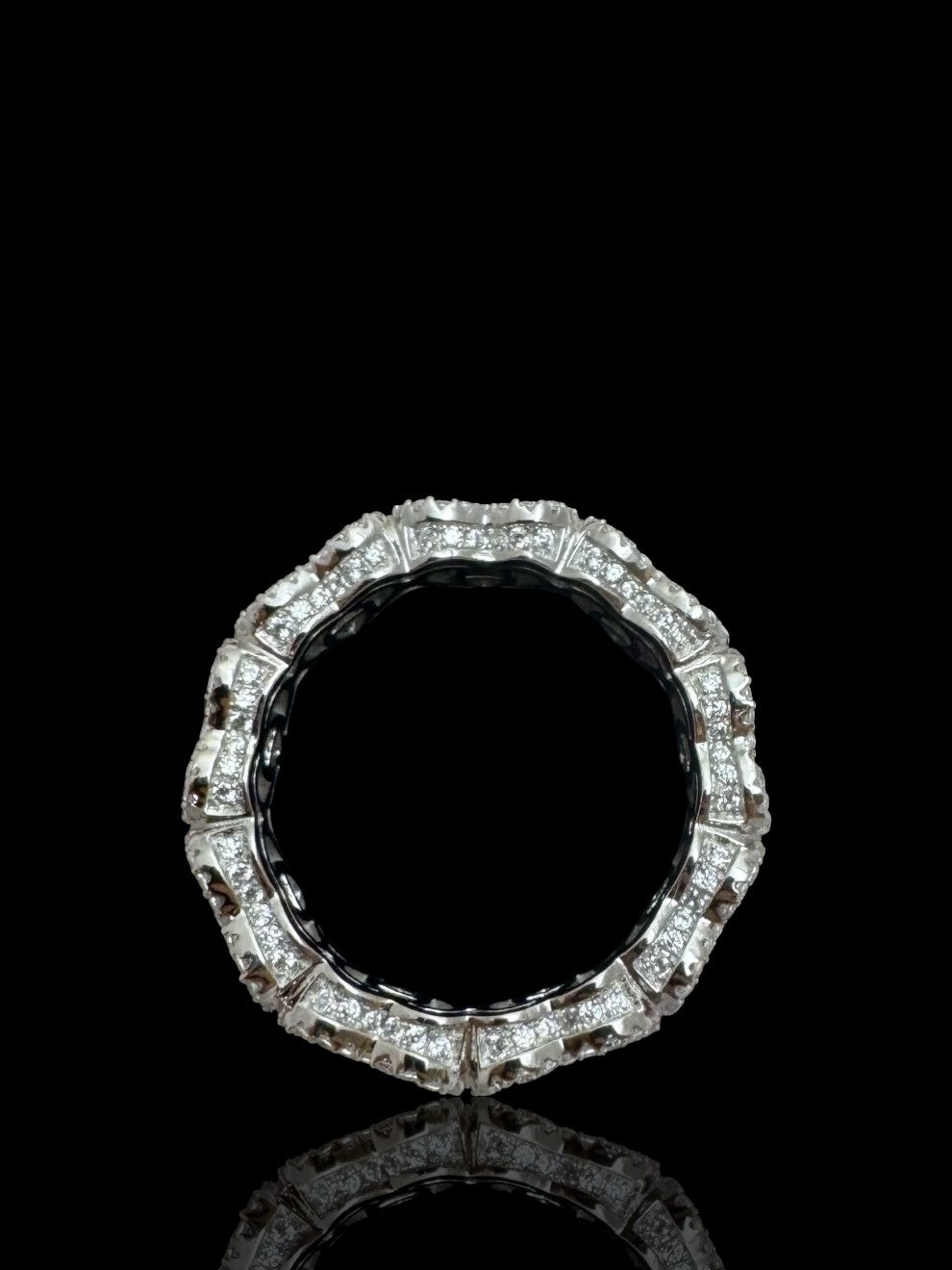 925 Sterling Silver Heart Shaped Baguette Cluster Ring