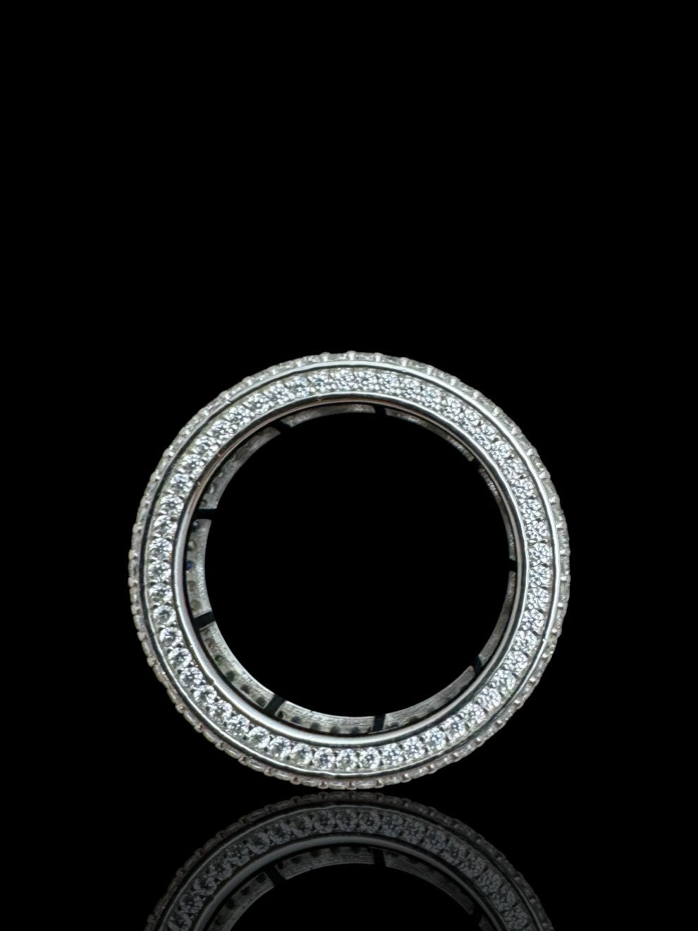 925 Sterling Silver Iced Eternity Ring – Sparkling CZ Full Band