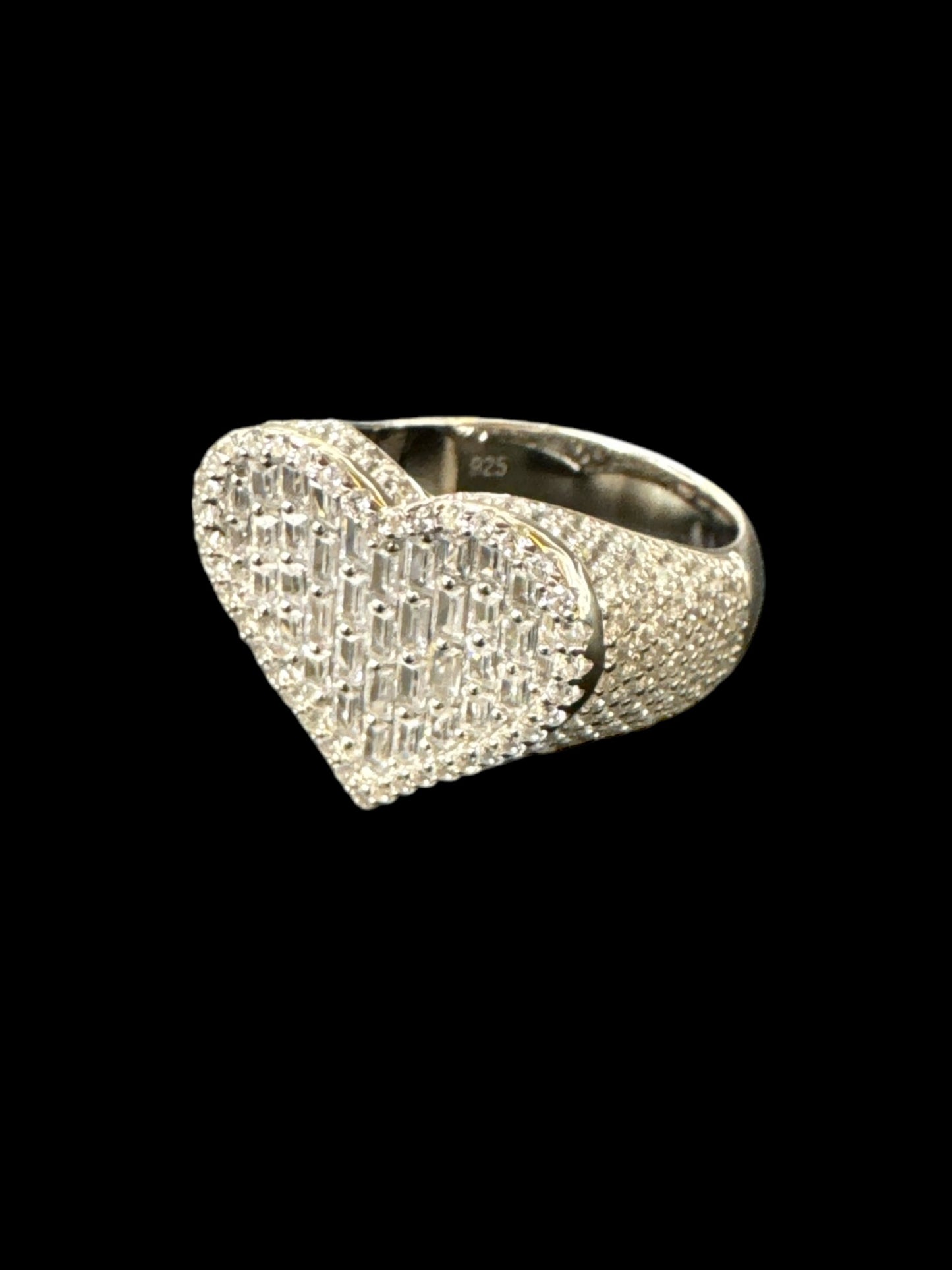 Heart Shaped Pinky ring With banquette stones