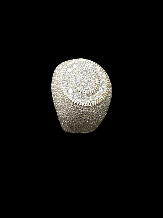 Sterling Silver Fully Iced Out Pinky Ring