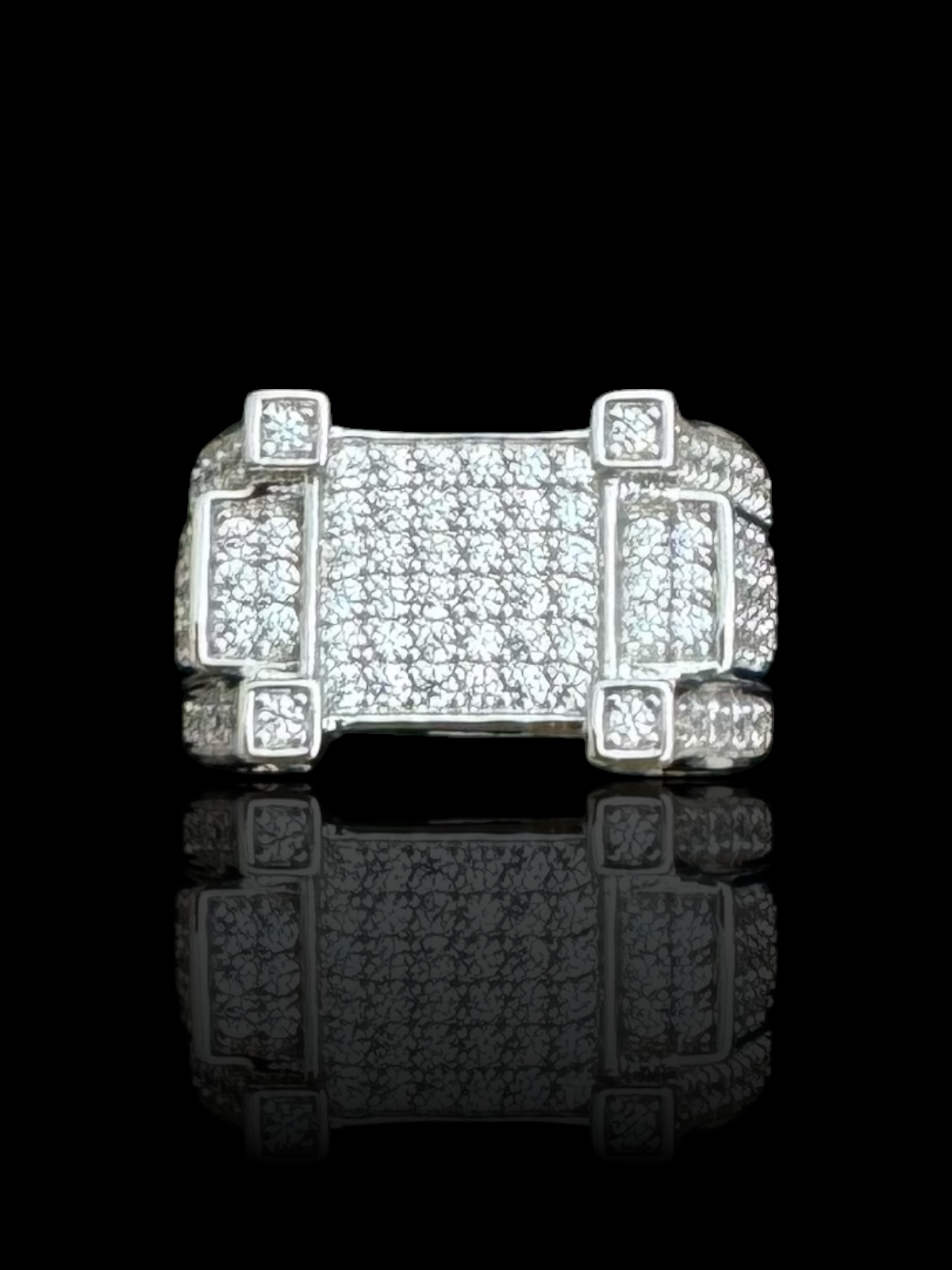 Rectangular Stone Men’s Silver Ring