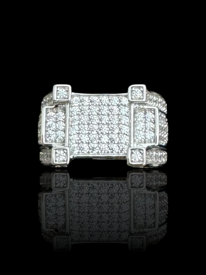 Rectangular Stone Men’s Silver Ring