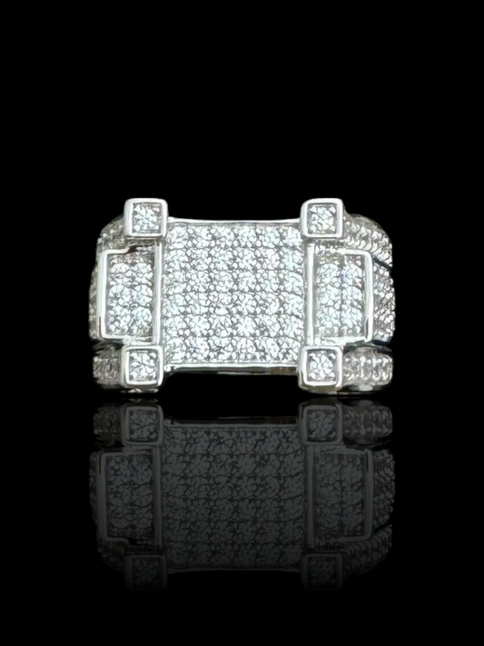 Rectangular Stone Men’s Silver Ring