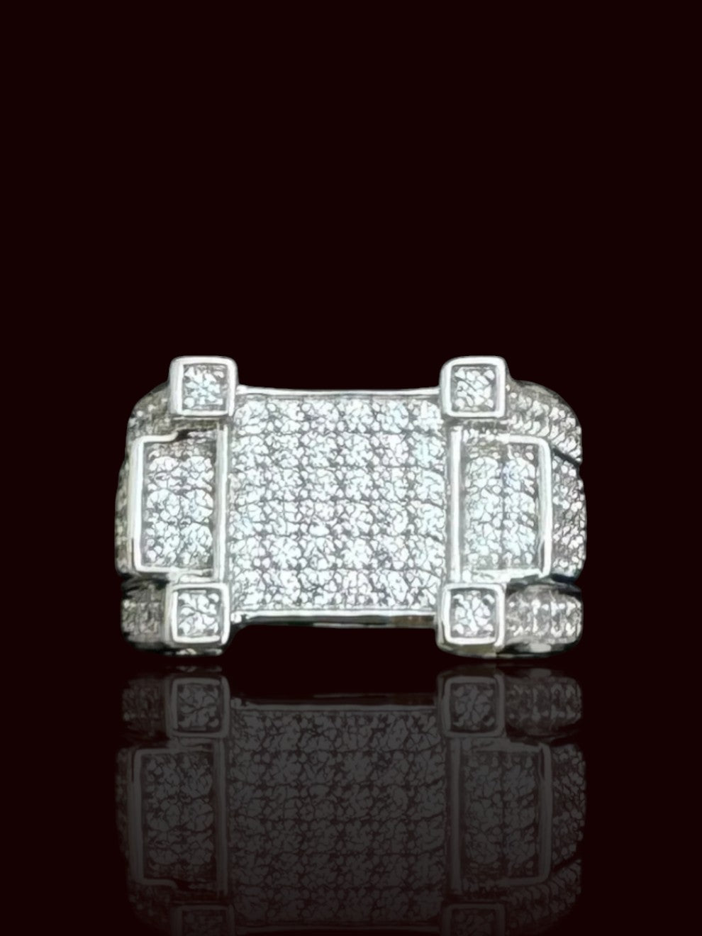 Rectangular Stone Men’s Silver Ring