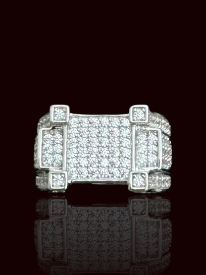 Rectangular Stone Men’s Silver Ring