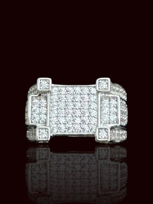 Rectangular Stone Men’s Silver Ring
