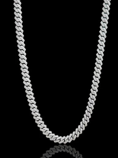 Miami Cuban CZ-Studded Men’s Silver Chain