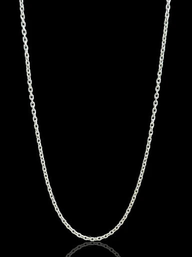 The Men’s Silver Cut Oval Belcher Chain
