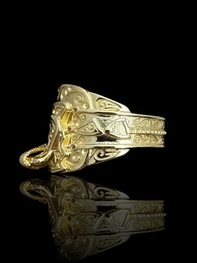 Silver Gold Plated Saddle Ring