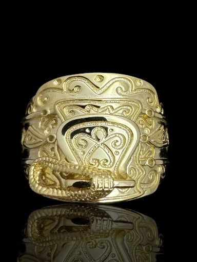 Silver Gold Plated Saddle Ring