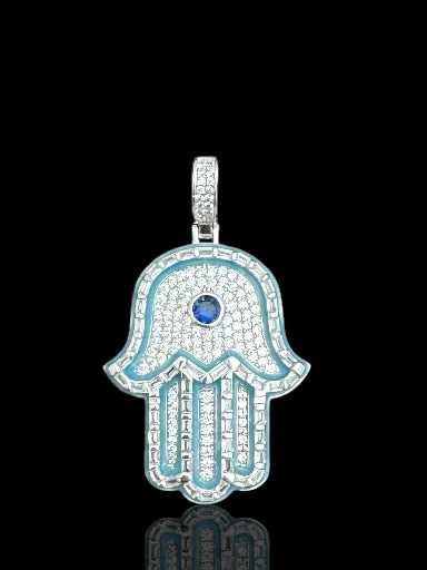 Sterling Silver Hamsa Hand Pendant