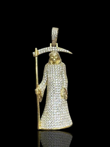 Men’s Gold-Plated Silver Grim Reaper Pendant