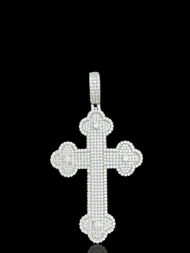 CZ Stone Sterling Silver Cross Pendant