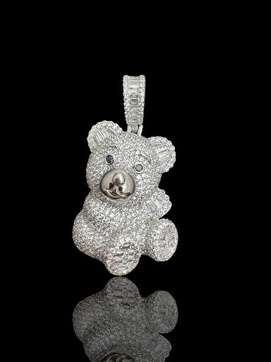 Teddy Bear Silver Pendant