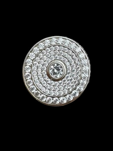 Round CZ Men’s Silver Ring