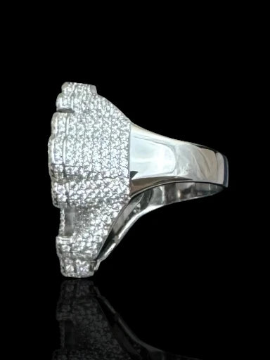 Red Stone Men’s Silver Cross Ring