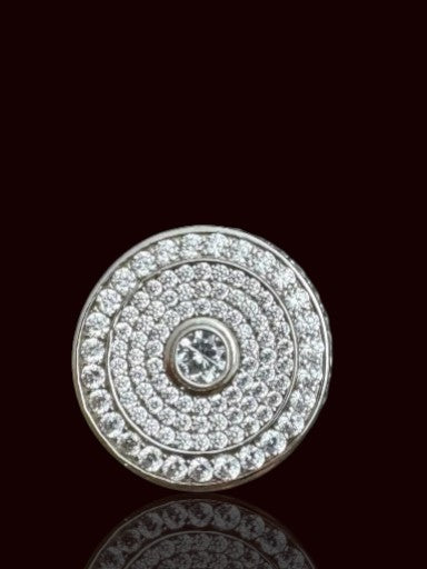 Round CZ Men’s Silver Ring