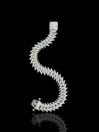 Men’s Sterling Silver Spike CZ Bracelet