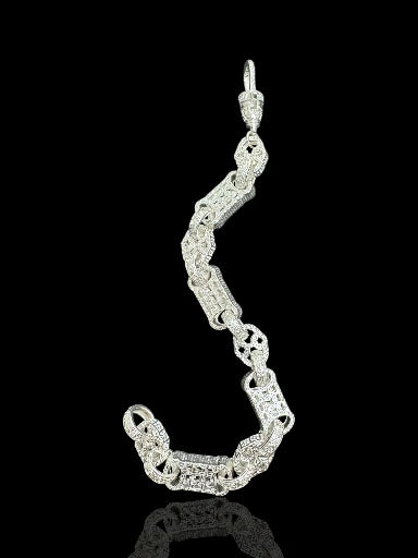 Star & Bars Men’s Silver Bracelet