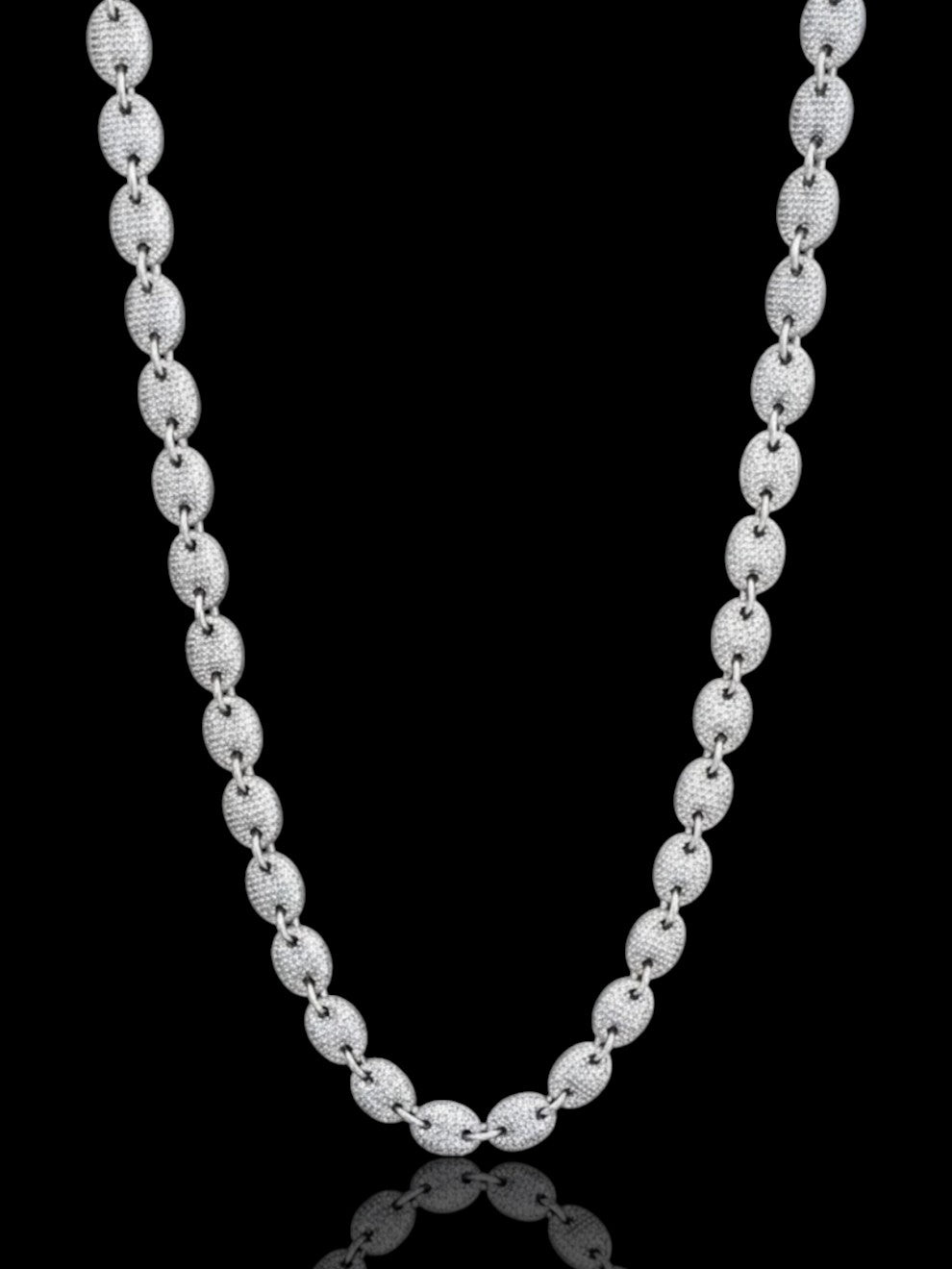 Men’s Silver Iced Out Mariner Chain
