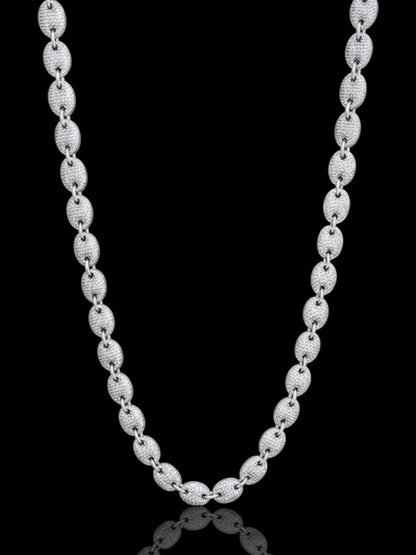 Men’s Silver Iced Out Mariner Chain