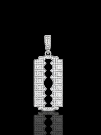 Silver Razor Blade Pendant