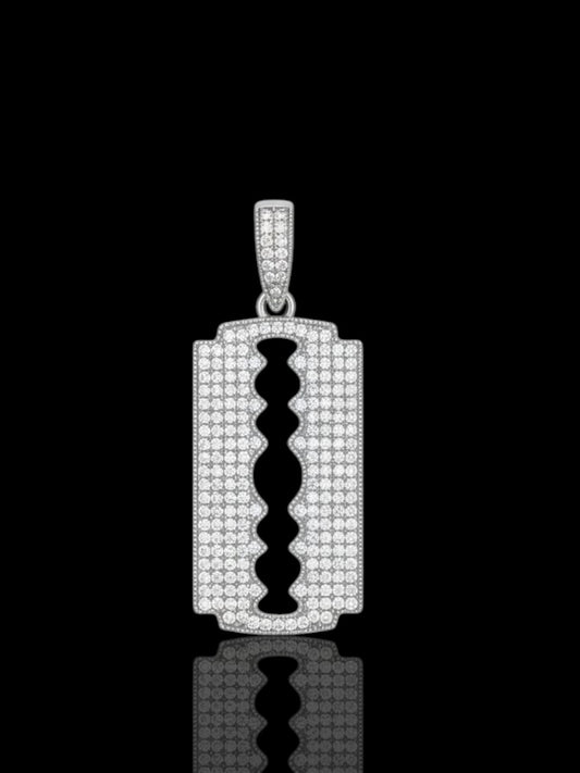 Silver Razor Blade Pendant