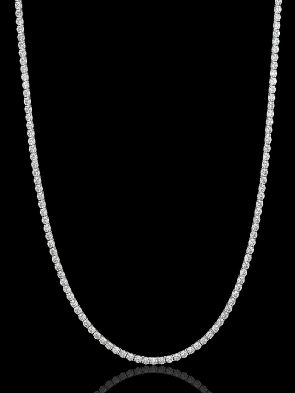 Men’s Silver Diamond Tennis Necklace