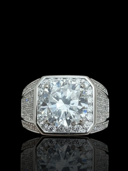 Men’s Sterling Silver Large Stone Set Signet Ring