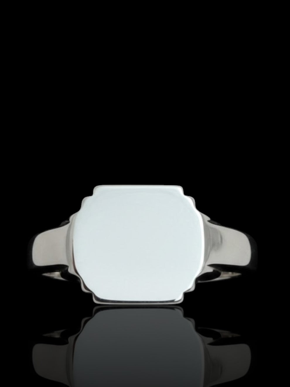 Sterling Silver Engravable Men’s Signet Ring – Free Name or Symbol Engraving