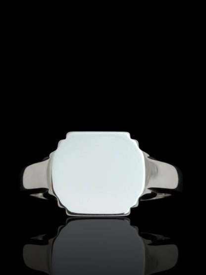 Sterling Silver Engravable Men’s Signet Ring – Free Name or Symbol Engraving