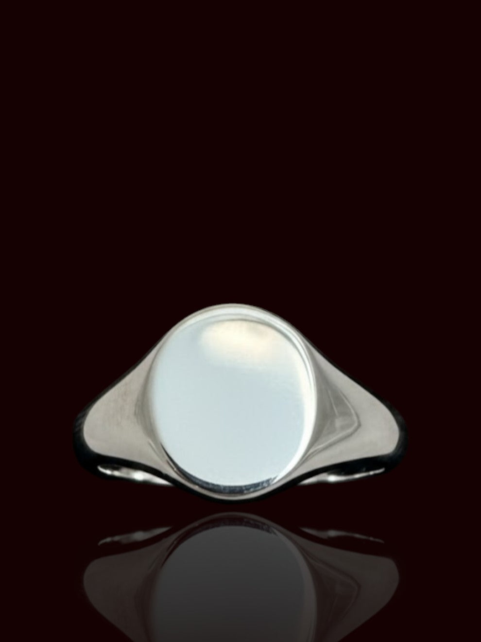 Sterling Silver Organic Oval Signet Ring – Free Personalized Name or Symbol
