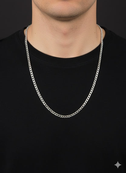 Curb Silver Men’s Chain 5 mm