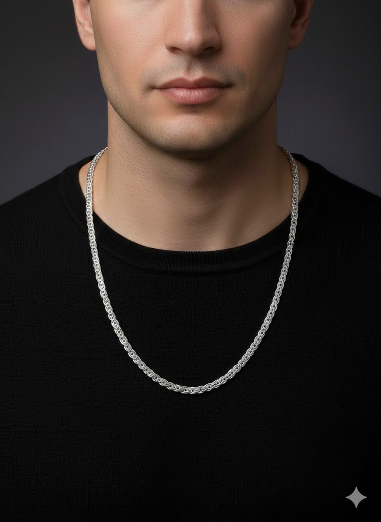 Men’s Silver Double Curb Chain
