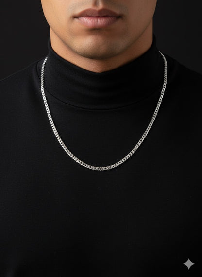 Men’s Silver Cuban Chain 3 mm