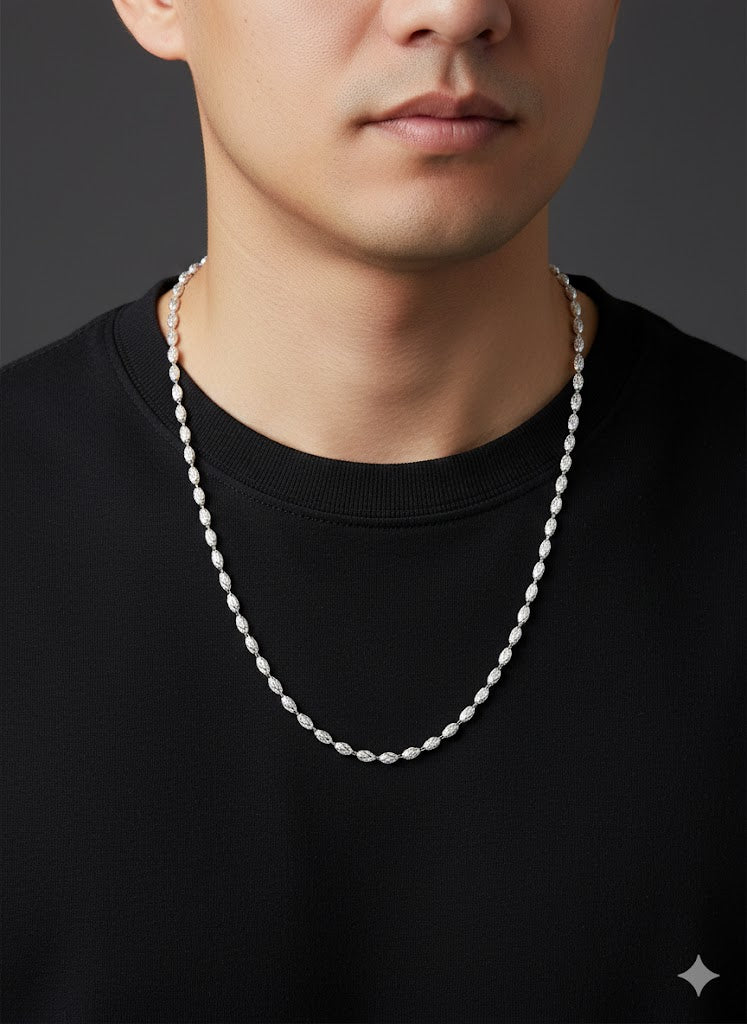 Men’s Silver Oval Ball Chain