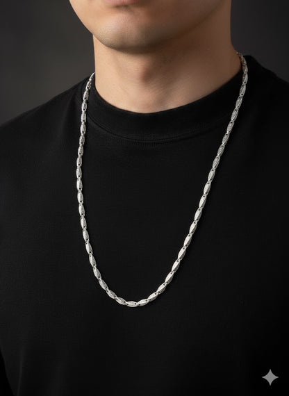 Men’s CZ Stone Geometric Pattern Chain