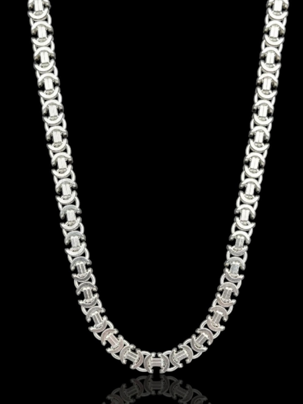 Men’s Silver Square Byzantine Chain