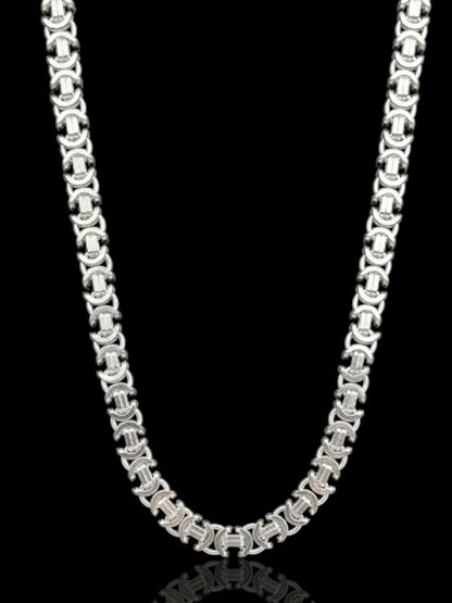 Men’s Silver Square Byzantine Chain