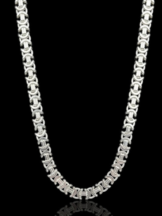 Men’s Silver Square Byzantine Chain