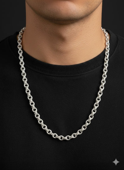 Men’s Silver Round Belcher Chain