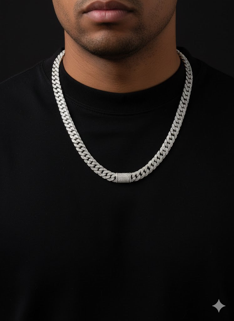 Men’s Silver CZ-Set Cuban Link Chain