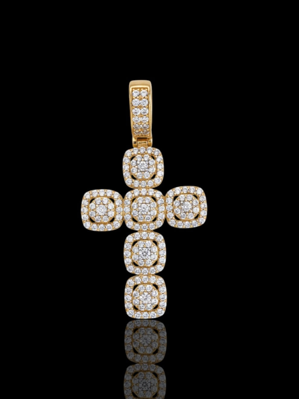 CZ Stone Silver Cross Pendant