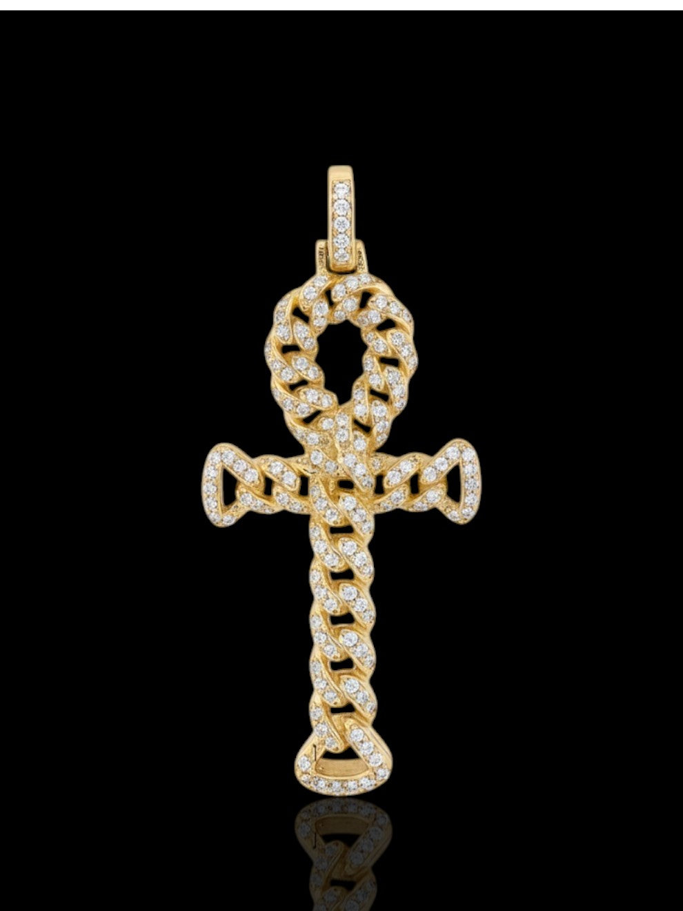 Gold Plated Silver Men's Cross Pendant