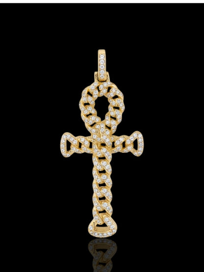 Gold Plated Silver Men's Cross Pendant