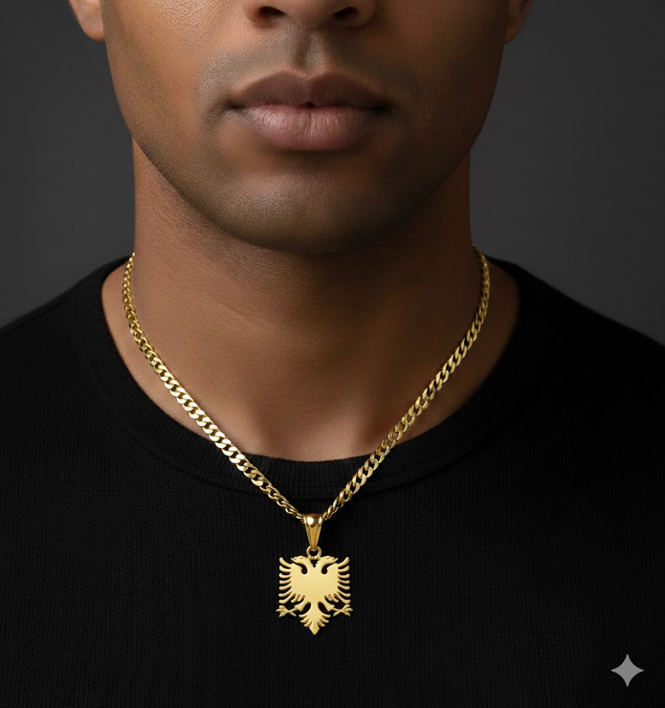 Men's Silver Albanian Eagle Pendant