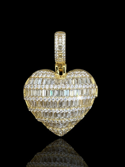 Men's Silver Gold Plated CZ Stone Pendant