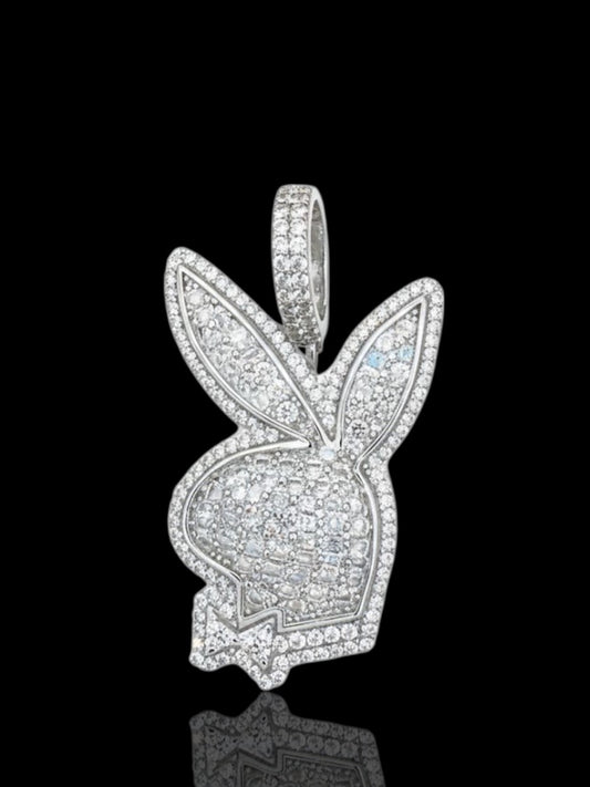 Men's Sterling Silver Playboy Bunny Pendant
